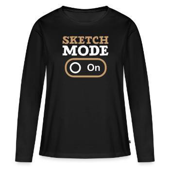 Esquisse Dessin Doodling Dessiner Dessinateur - T-shirt manches longues Premium bio Femme - noir - Devant - Julia (174cm)