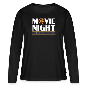 Soirée cinéma Critique de cinéma Cinéma Marathon Cinéma - T-shirt manches longues Premium bio Femme - noir - Devant - Julia (174cm)