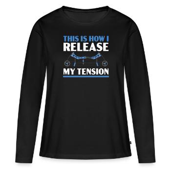 This Is How I Release My Tension Archer Archery - Women's Premium Organic Long Sleeve Shirt - black - Front - Julia (174cm)