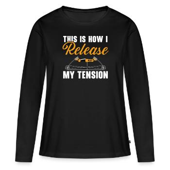 This Is How I Release My Tension Archer Archery - Women's Premium Organic Long Sleeve Shirt - black - Front - Julia (174cm)