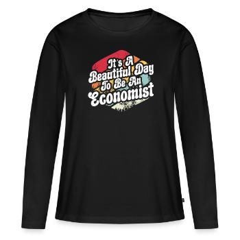 Wirtschaftswissenschaftler Wirtschaftslehrer Beruf Wirtschaft Wirtschaft - Frauen Premium Bio Langarmshirt - Schwarz - Vorne - Julia (174cm)