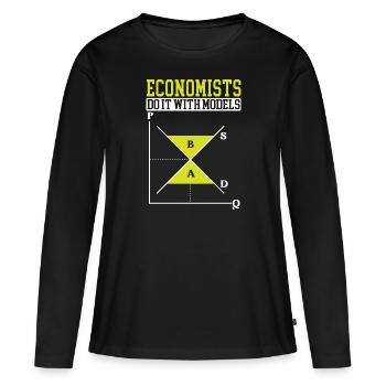 Wirtschaftswissenschaftler Wirtschaftslehrer Beruf Wirtschaft Wirtschaft - Frauen Premium Bio Langarmshirt - Schwarz - Vorne - Julia (174cm)