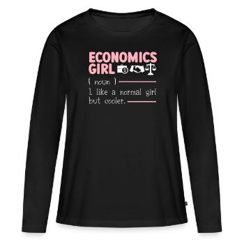 Wirtschaftswissenschaftler Wirtschaftslehrer Beruf Wirtschaft Wirtschaft - Frauen Premium Bio Langarmshirt - Schwarz - Vorne - Julia (174cm)
