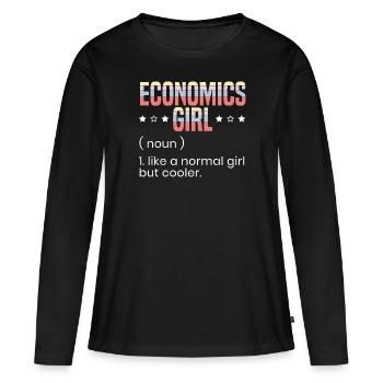Wirtschaftswissenschaftler Wirtschaftslehrer Beruf Wirtschaft Wirtschaft - Frauen Premium Bio Langarmshirt - Schwarz - Vorne - Julia (174cm)