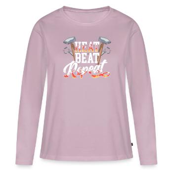 Blacksmith Hammer Metalsmith Forging Blacksmithing - Women's Premium Organic Long Sleeve Shirt - dusky pink - Front - Julia (174cm)