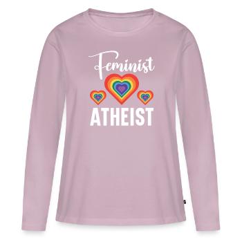 Atheismus Anti-Religion Agnostiker Freidenker Atheist - Frauen Premium Bio Langarmshirt - Altrosa - Vorne - Julia (174cm)