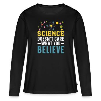 Athéisme Anti-religion Agnostique Libre Penseur Athée - T-shirt manches longues Premium bio Femme - noir - Devant - Julia (174cm)