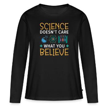 Athéisme Anti-religion Agnostique Libre Penseur Athée - T-shirt manches longues Premium bio Femme - noir - Devant - Julia (174cm)