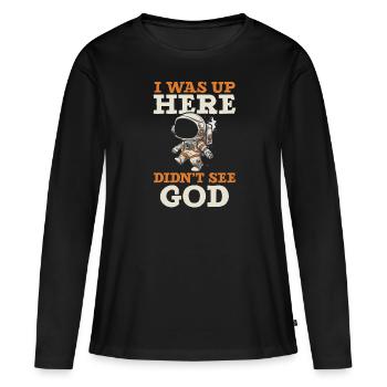 Athéisme Anti-religion Agnostique Libre Penseur Athée - T-shirt manches longues Premium bio Femme - noir - Devant - Julia (174cm)