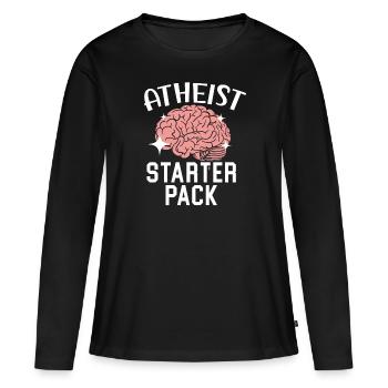 Athéisme Anti-religion Agnostique Libre Penseur Athée - T-shirt manches longues Premium bio Femme - noir - Devant - Julia (174cm)