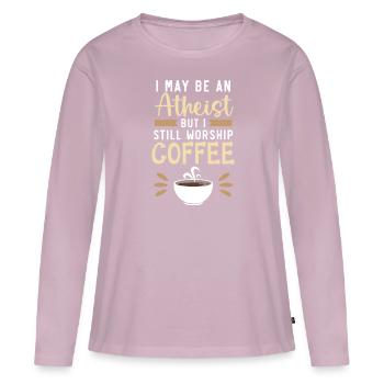 Atheismus Anti-Religion Agnostiker Freidenker Atheist - Frauen Premium Bio Langarmshirt - Altrosa - Vorne - Julia (174cm)