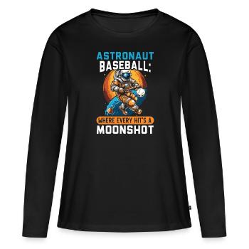 Baseball Astronaut Baseball Player Outerspace - Women's Premium Organic Long Sleeve Shirt - black - Front - Julia (174cm)