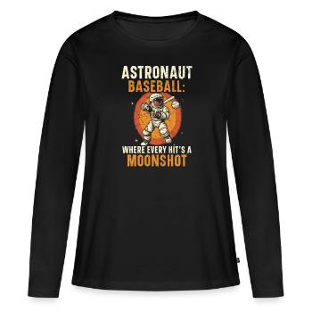 Baseball Astronaut Baseball Player Outerspace - Women's Premium Organic Long Sleeve Shirt - black - Front - Julia (174cm)