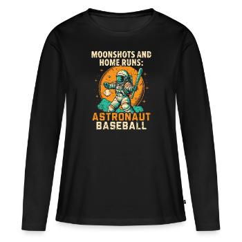 Baseball Astronaut Baseball Player Outerspace - Women's Premium Organic Long Sleeve Shirt - black - Front - Julia (174cm)