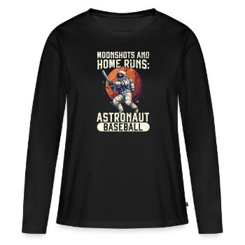 Baseball Astronaut Baseball Player Outerspace - Women's Premium Organic Long Sleeve Shirt - black - Front - Julia (174cm)