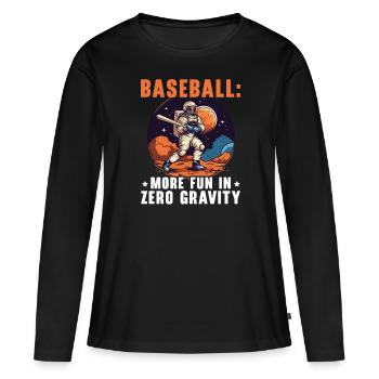 Baseball Astronaut Baseball Player Outerspace - Women's Premium Organic Long Sleeve Shirt - black - Front - Julia (174cm)