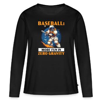 Baseball Astronaut Baseball Player Outerspace - Women's Premium Organic Long Sleeve Shirt - black - Front - Julia (174cm)