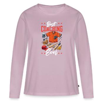 Baseballtrainer Baseballspieler Baseball-Mannschaftssport - Frauen Premium Bio Langarmshirt - Altrosa - Vorne - Julia (174cm)