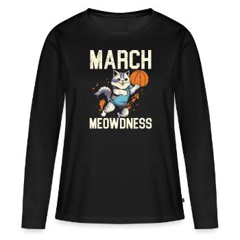 Basketball Cat Basketteur Joueur de basket-ball J’aime le basket-ball - T-shirt manches longues Premium bio Femme - noir - Devant - Julia (174cm)