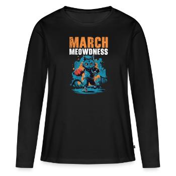 Basketball Cat Basketteur Joueur de basket-ball J’aime le basket-ball - T-shirt manches longues Premium bio Femme - noir - Devant - Julia (174cm)