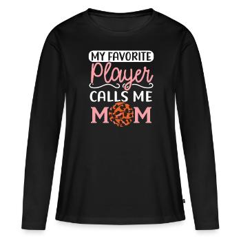 Tochter Basketball Sport Basketball Papa Mama - Frauen Premium Bio Langarmshirt - Schwarz - Vorne - Julia (174cm)