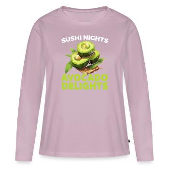Avocado Sushi Roll Nigiri Avocado Fruit Guacamole - Women's Premium Organic Long Sleeve Shirt - dusky pink - Front - Julia (174cm)