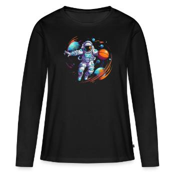 Astronaut Basketball Outerspace Basketball Player - Women's Premium Organic Long Sleeve Shirt - black - Front - Julia (174cm)