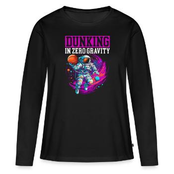 Astronaut Basketball Outerspace Basketball Player - Women's Premium Organic Long Sleeve Shirt - black - Front - Julia (174cm)