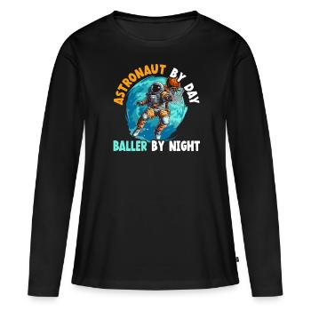 Astronaut Basketball Outerspace Basketball Player - Women's Premium Organic Long Sleeve Shirt - black - Front - Julia (174cm)