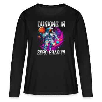 Astronaut Basketball Outerspace Basketball Player - Women's Premium Organic Long Sleeve Shirt - black - Front - Julia (174cm)