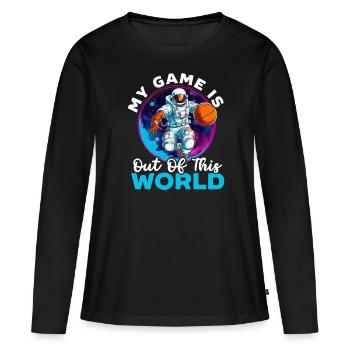 Astronaut Basketball Outerspace Basketball Player - Women's Premium Organic Long Sleeve Shirt - black - Front - Julia (174cm)
