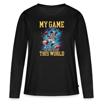 Astronaut Basketball Outerspace Basketball Player - Women's Premium Organic Long Sleeve Shirt - black - Front - Julia (174cm)
