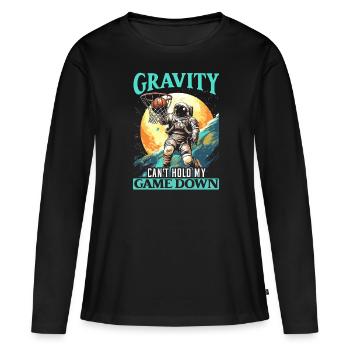 Astronaut Basketball Outerspace Basketball Player - Women's Premium Organic Long Sleeve Shirt - black - Front - Julia (174cm)