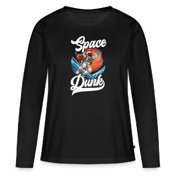 Astronaut Basketball Outerspace Basketball Player - Women's Premium Organic Long Sleeve Shirt - black - Front - Julia (174cm)