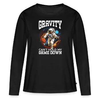 Astronaut Basketball Outerspace Basketball Player - Women's Premium Organic Long Sleeve Shirt - black - Front - Julia (174cm)