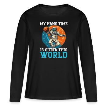 Astronaut Basketball Outerspace Basketball Player - Women's Premium Organic Long Sleeve Shirt - black - Front - Julia (174cm)