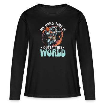 Astronaut Basketball Outerspace Basketball Player - Women's Premium Organic Long Sleeve Shirt - black - Front - Julia (174cm)