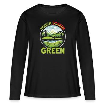 Digital Detox Mobile Phone Fasting Go Offline - T-shirt manches longues Premium bio Femme - noir - Devant - Julia (174cm)