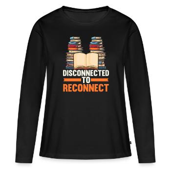 Digital Detox Mobile Phone Fasting Go Offline - T-shirt manches longues Premium bio Femme - noir - Devant - Julia (174cm)