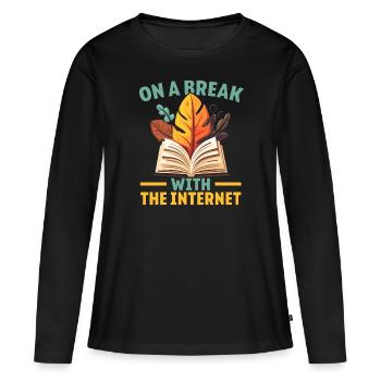 Digital Detox Mobile Phone Fasting Go Offline - T-shirt manches longues Premium bio Femme - noir - Devant - Julia (174cm)