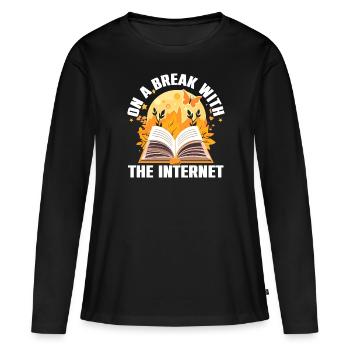 Digital Detox Mobile Phone Fasting Go Offline - T-shirt manches longues Premium bio Femme - noir - Devant - Julia (174cm)
