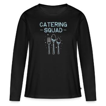 Service traiteur Traiteur Chef cuisinier Serveur - T-shirt manches longues Premium bio Femme - noir - Devant - Julia (174cm)