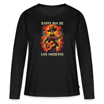 Dia de los Muertos Sugar Skull Mexikanischer Feiertag - Frauen Premium Bio Langarmshirt - Schwarz - Vorne - Julia (174cm)