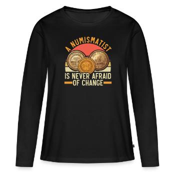 Collection de pièces numismate de collection de pièces - T-shirt manches longues Premium bio Femme - noir - Devant - Julia (174cm)