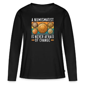Collection de pièces numismate de collection de pièces - T-shirt manches longues Premium bio Femme - noir - Devant - Julia (174cm)