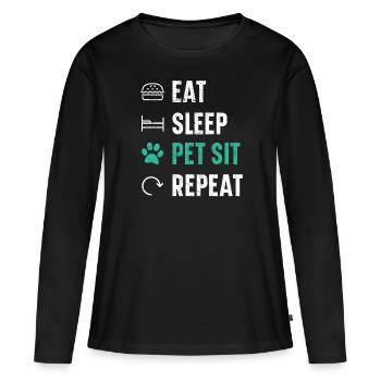 Pet Sitting Pet Lover Dog Walking Dog Sitter - Women's Premium Organic Long Sleeve Shirt - black - Front - Julia (174cm)