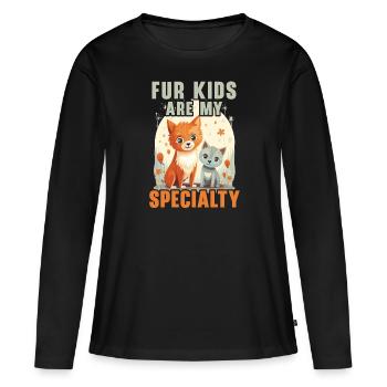 Pet Sitting Pet Lover Dog Walking Dog Sitter - Women's Premium Organic Long Sleeve Shirt - black - Front - Julia (174cm)