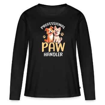 Pet Sitting Pet Lover Dog Walking Dog Sitter - Women's Premium Organic Long Sleeve Shirt - black - Front - Julia (174cm)