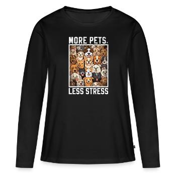 Pet Sitting Pet Lover Dog Walking Dog Sitter - Women's Premium Organic Long Sleeve Shirt - black - Front - Julia (174cm)