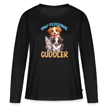 Pet Sitting Pet Lover Dog Walking Dog Sitter - Women's Premium Organic Long Sleeve Shirt - black - Front - Julia (174cm)